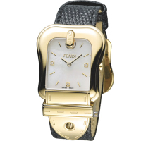 FENDI B.Fendi 完美時尚腕錶-黑x金/白面/33x44mm