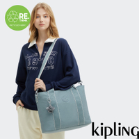 Kipling 霧灰松綠大容量手提肩背托特包-MINTA L