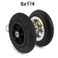 6x1 1/4 Wheels 6 Inch Pneumatic Tire Inner Tube with 4 Inch Wheels for Gas Electric Scooter Electric