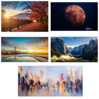 Canvas frame Landscape  Mountain Wall Art Ocean Stars Canvas Lanscape Painting Poster Abstract homes