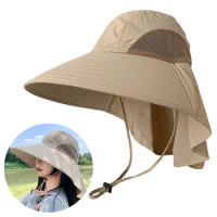 Girls Summer Hat Sun Hat with Neck Flap UV Protection Hat Women Autumn Travel Cap Men Fishing Hat