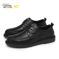 Camel Active Men Loafers Autumn New Retro Black Breathable Man Genuine Leather Men's Trend Casual Shoes DQ120141