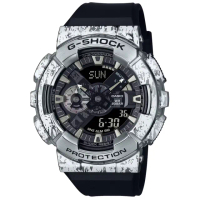 【CASIO 卡西歐】G-SHOCK 油漬搖滾 頹廢風格潮流 多功能電子腕錶 禮物 推薦(GM-110GC-1A)