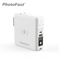 【Photofast】MutiCharge 10000mAh MagSafe無線充電+PD雙快充 五合一自帶線行動電源-東京白/雙Type-C充電線