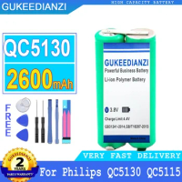 GUKEEDIANZI Battery for Philips, QC5115, QC5120, QC6130, Hair Clipper Batteries, 2600mAh
