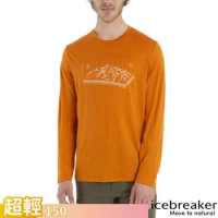 【Icebreaker】男 100%美麗諾羊毛 Tech Lite II 圓領長袖上衣/IB0A56R5-865 柚橘