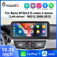 Podofo 10.25'' Car Radio For Mercedes-Benz NTG4.0 E-class /W212 2009-2012 Multimedia Player Carplay Android Auto BT5.0 Car Audio