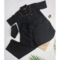 #KR2 - Al Wafa - Set Koko Tencil Hitam Lengan Pendek Anak2 - Al Wafa - Set Koko Tencil Hitam Lengan 
