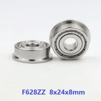 20pcs/50pcs/100pcs F628ZZ F628Z F628 Z ZZ F628-ZZ 8x24x8mm Mini flange deep groove Ball Bearing 8*24*8 shielded flanged bearing