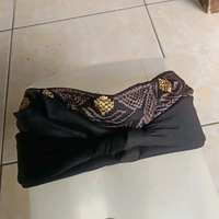 Udeng Jadi Songket Bordir Hitam Premium 58cm BORDIR COKLAT GOLD