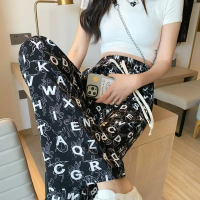 Soft women's long pants women's trousers loose casual black long pants women fashion high waist pant