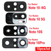 10Pcs, Rear Back Camera Glass Lens For Xiaomi Redmi Note 10 Pro 10s 10T 10Pro Note10 5G Note10T Note10s With Glue Adhesive Xiaio