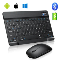 10 inch Bluetooth Wireless Keyboard for Tablet ipad English Keyboard and Mouse Mini Keyboard Kit for ipad Pro 12 9 Air 4 S6 Lite
