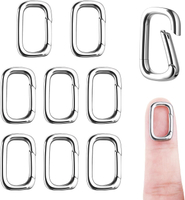 8 Pack Oval Clasp Carabiner Carabiner Clip Pendant Clasp for Jewelry Making Silver Necklace Clasp Ne
