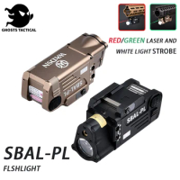 Tactical SBAL PL Red Green Laser+Strobe Constant Light Metal Pistol Weapon Hunting Flashlight Glock 17 For 20mm Picatinny Rail