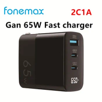 fonemax 65W GaN USB C Charger Quick Charge 65W QC4.0 PD 3.0 45W USB C Type C Fast USB Charger For iPhone 15 14 13 12 Pro MacBook