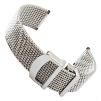 20mm 22mm Milanese Stainless Steel Mesh Replacement for IWC Portugieser Porotfino Family PILOT'S Watches Strap Folding Buckle