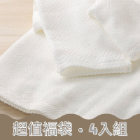 (超值經典福袋4入組)日本丸真 典雅素色純棉毛巾*2+浴巾*2(款式隨機)