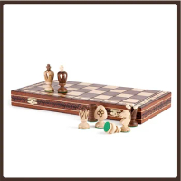 Mini Chess Set Professional Table Wood Educational Child Games King And Queen Pawns Chess For Children Szachy Family Game