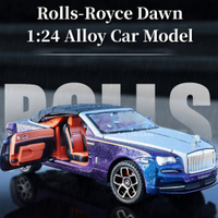 1:24ชั่ง Rolls-Royce รุ่งอรุณล้อแม็กรถยนต์รุ่นโลหะ D Iecasts และของเล่นยานพาหนะรุ่นดึงกลับรถของเล่นสำหรับของขวัญเด็กคอลเลกชัน
