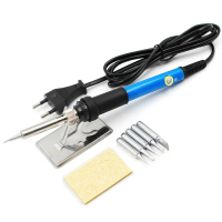 PAKET SOLDER listrik temperatur adjustable 60 watt with 5 Tips Suhu 200-450C -  Alat Pegangan Solder