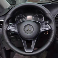 Custom Steering Wheel Braid Cover Genuine Leather 100% Fit For Mercedes Benz C200L E63 E300 E320 GLK GLC260 GLA Car Accessories