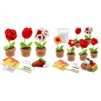 Crochet Flower Kits, Knitting Kits with Yarn, Crochet Hooks, Instructions