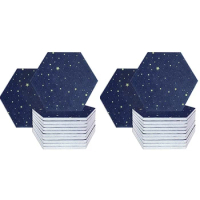 24 Pack Starry Sky Hexagon Acoustic Panels,Sound Proofing Padding,Sound Absorbing Panel For Studio Acoustic Treatment