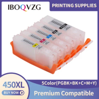 IBOQVZG For CANON PIXMA MG5440 MG5540 MG5640 MG6440 IP7240 MX924 IX6540 IX6840 PGI450 CL451 refillable ink cartridge For PGI 450
