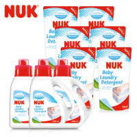 德國NUK-嬰兒洗衣精1000MLx3+補充包750MLx6
