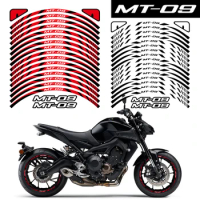 A Set For YAMAHA MT09 MT-09 2017 2018 2019 2020 2021 2022 17 Inch Rim Sticker Reflective Motorcycle Hub Decal Accessories
