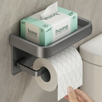 衛生間置物架廁所紙巾架浴室免打孔卷紙掛架抽紙衛生紙架子放手機