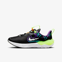 Nike Run Flow SE [DZ4490-001] 大童 慢跑鞋 運動鞋 緩震 透氣 黑 螢光綠