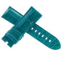 高級進口錶帶藤蔓訂製款沛納海鱷魚皮代用亮面綠色錶帶-24*22mm