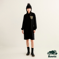 Roots 女裝-舞龍新春系列 寬版連帽洋裝-黑色
