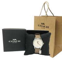 COACH 經典滿版C LOGO石英錶女用手錶禮盒贈紙袋(棕)