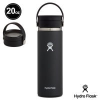 Hydro Flask 20oz/592ml 寬口旋轉咖啡蓋保溫瓶 時尚黑