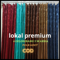 GORDEN BIASA MODEL PRES MOTIF POLKADOT GORDEN PINTU GORDEN JENDELA TIRAI HORDENG KAWAT GORDEN PRISKE