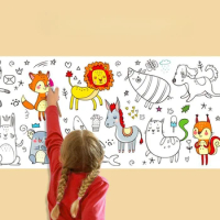 Childrens Graffiti Picture Scroll Coloring Picture Scroll Three Meter Long Pattern Not Repeated Not Dirty Wall Can Be Atta
