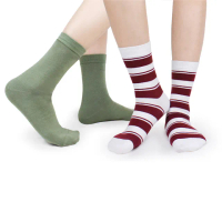 【PULO】6雙組 精梳棉橫紋抗菌短襪 素色襪 條紋襪(除臭襪/素色襪/橫紋襪/女款/短襪/堆堆襪)