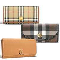 BURBERRY 巴寶莉  Vintage [官網$24,500起] 格紋塗層/牛皮長夾-3款可選