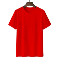 KAOS TSHIRT POLOS PRIA COTTON UNISEX OBLONG WARNA MERAH RED S Bahan Combed Ukuran M hingga XXL Sablo