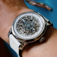 Mysterious Code Men Automatic Watch 40mm Luxury Titanium Mechanical Wristwatch Pilot Skeleton 50M Waterproof Sapphire Luminous