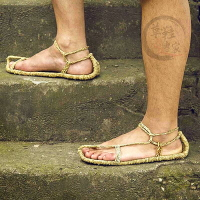 麻草鞋男士女夏季系帶涼鞋純手工編織紅軍潮流傳統復古休閑個性