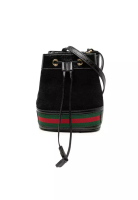 Gucci 二手 Gucci 迷你絨面革和漆皮帶 Ophidia 水桶包