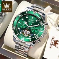 OLEVS 6605 Business Mechanical Watch Gift Stainless Steel Watchband Round-dial