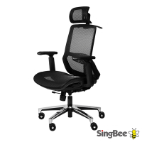 【SingBee 欣美】TYSON-太森椅-黑 (辦公椅/電腦椅/電競椅/腰部支撐/MIT/台灣製)