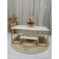 Round table - Meja marble murah - meja tamu - meja besi - coffe table