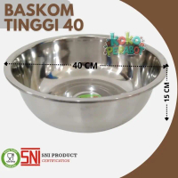 Komodo Baskom Tinggi UKURAN 40 cm Stainless / Wadah Sayur Mixing bowl
