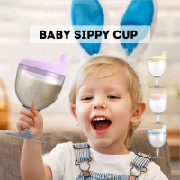 Kids Bottle INS Sippy Cup Baby Plastic Goblet Children's Wine Glass Juice Cup Tableware Cute Child F
